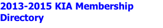 2013-2015 KIA Membership Directory